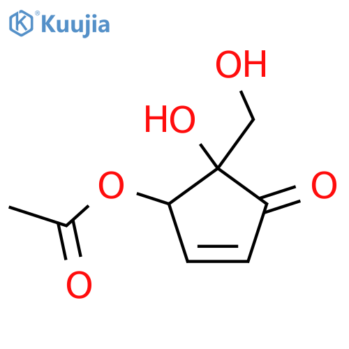 5-Hydroxy-5-(hydroxymethyl)-4-oxocyclopent-2-en-1-yl acetate structure