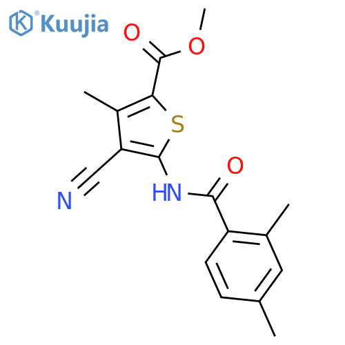 methyl 4-cyano-5-[(2,4-dimethylbenzoyl)amino]-3-methylthiophene-2-carboxylate structure