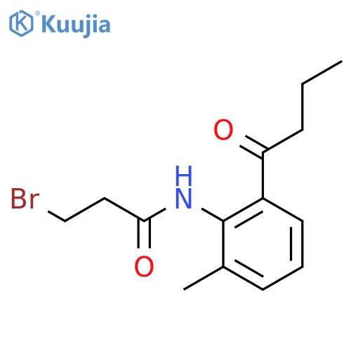 Propanamide, 3-bromo-N-[2-methyl-6-(1-oxobutyl)phenyl]- structure