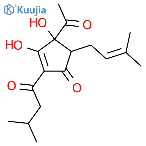 2-Cyclopenten-1-one, 4-acetyl-3,4-dihydroxy-5-(3-methyl-2-butenyl)-2-(3-methyl-1-oxobutyl)- structure