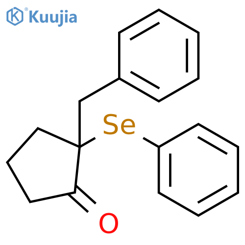 Cyclopentanone, 2-(phenylmethyl)-2-(phenylseleno)- structure