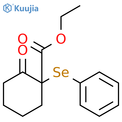 CYCLOHEXANECARBOXYLIC ACID, 2-OXO-1-(PHENYLSELENO)-, ETHYL ESTER structure