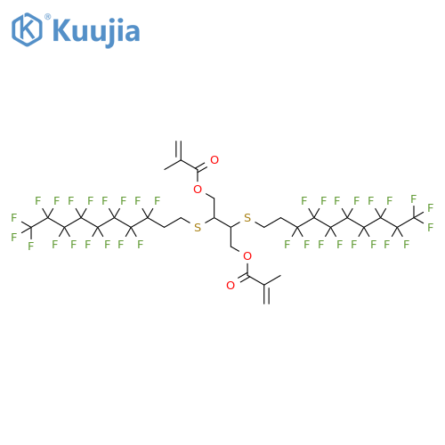 2-Propenoic acid, 2-methyl-, 2,3-bis[(3,3,4,4,5,5,6,6,7,7,8,8,9,9,10,10,10-heptadecafluorodecyl)thio]-1,4-butanediyl ester (9CI) structure