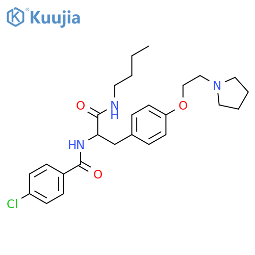 N-butyl-Nalpha-(4-chlorobenzoyl)-O-[2-(pyrrolidin-1-yl)ethyl]tyrosinamide structure