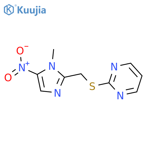 2-{[(1-methyl-5-nitro-1H-imidazol-2-yl)methyl]sulfanyl}pyrimidine structure