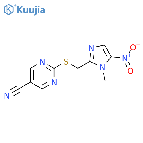 5-Pyrimidinecarbonitrile,2-[[(1-methyl-5-nitro-1H-imidazol-2-yl)methyl]thio]- structure