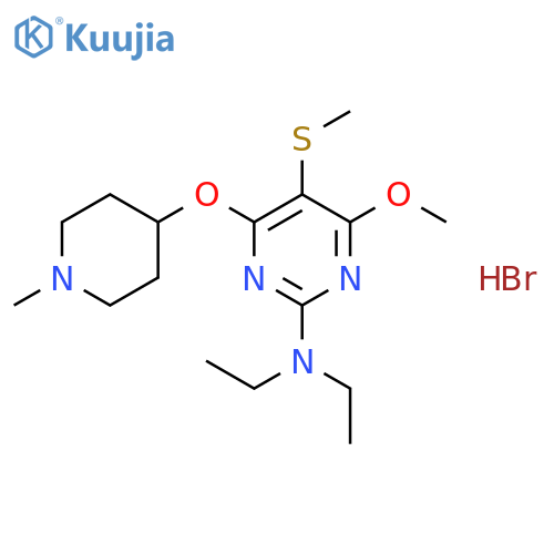 N,N-diethyl-4-methoxy-6-[(1-methylpiperidin-4-yl)oxy]-5-(methylsulfanyl)pyrimidin-2-amine hydrobromide structure