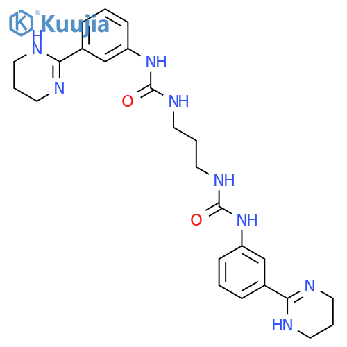 1-[3-(1,4,5,6-tetrahydropyrimidin-2-yl)phenyl]-3-[3-[[3-(1,4,5,6-tetrahydropyrimidin-2-yl)phenyl]carbamoylamino]propyl]urea;hydrochloride structure