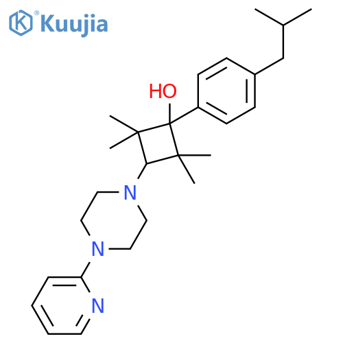Cyclobutanol,2,2,4,4-tetramethyl-1-[4-(2-methylpropyl)phenyl]-3-[4-(2-pyridinyl)-1-piperazinyl]-,cis- structure