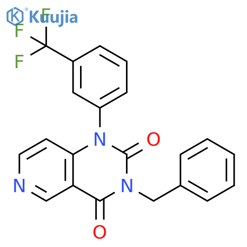Pyrido[4,3-d]pyrimidine-2,4(1H,3H)-dione,3-(phenylmethyl)-1-[3-(trifluoromethyl)phenyl]- structure