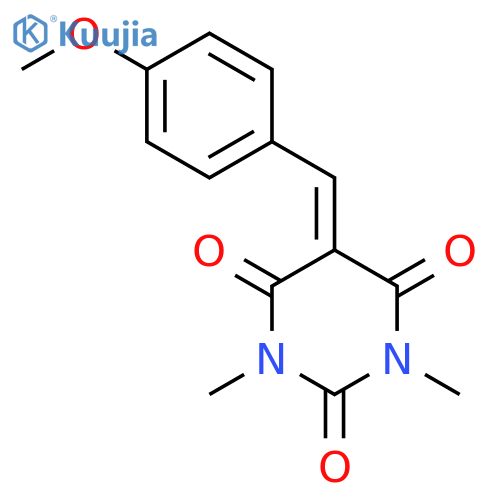 5-(4-methoxybenzylidene)-1,3-dimethylpyrimidine-2,4,6(1H,3H,5H)-trione structure