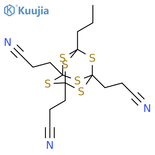 2,4,6,8,9,10-Hexathiatricyclo[3.3.1.1(3,7)]decane-1,3,5-tripropanenitrile, 7-propyl- structure