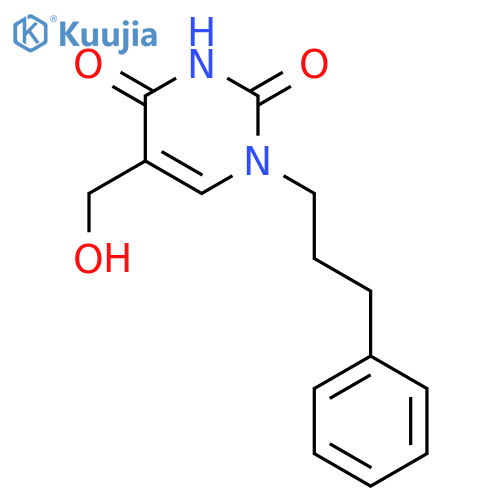 2,4(1H,3H)-PYRIMIDINEDIONE, 5-(HYDROXYMETHYL)-1-(3-PHENYLPROPYL)- structure