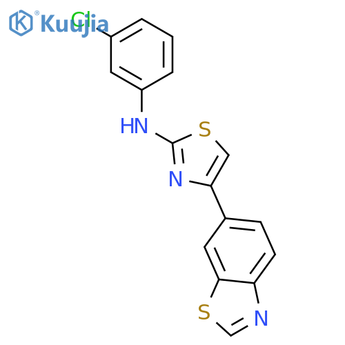 2-Thiazolamine, 4-(6-benzothiazolyl)-N-(3-chlorophenyl)- structure