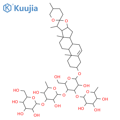 b-D-Glucopyranoside, (3b,25R)-spirost-5-en-3-ylO-6-deoxy-a-L-mannopyranosyl-(1&reg;3)-O-[O-b-D-glucopyranosyl-(1&reg;3)-6-deoxy-a-L-mannopyranosyl-(1&reg;4)]- structure