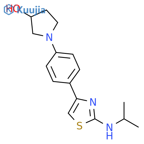 3-Pyrrolidinol, 1-[4-[2-[(1-methylethyl)amino]-4-thiazolyl]phenyl]- structure