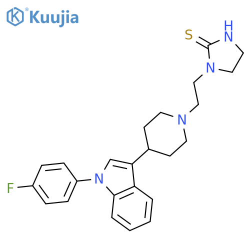 2-Imidazolidinethione, 1-[2-[4-[1-(4-fluorophenyl)-1H-indol-3-yl]-1-piperidinyl]ethyl]- structure
