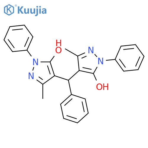 1H-Pyrazol-5-ol, 4,4'-(phenylmethylene)bis[3-methyl-1-phenyl- structure