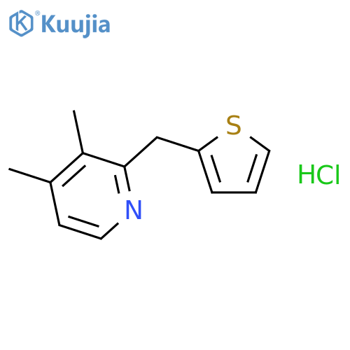 PYRIDINE, 3,4-DIMETHYL-2-(2-THIENYLMETHYL)-, HYDROCHLORIDE structure