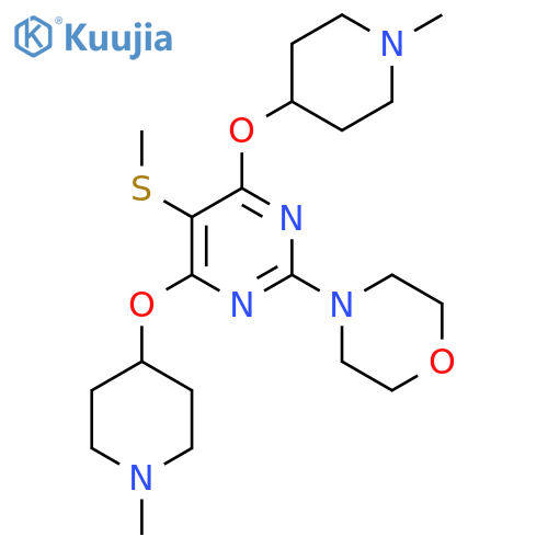 4-{4,6-bis[(1-methylpiperidin-4-yl)oxy]-5-(methylsulfanyl)pyrimidin-2-yl}morpholine structure