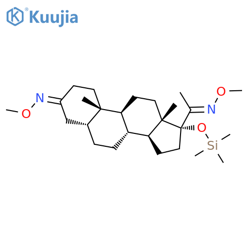 Pregnane-3,20-dione, 17-[(trimethylsilyl)oxy]-, bis(O-methyloxime), (5 beta)- structure