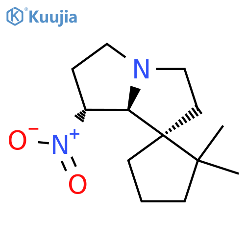 (5'β,1S)-2,2-Dimethyl-4'β-nitrospiro[cyclopentane-1,6'-[1]azabicyclo[3.3.0]octane] structure