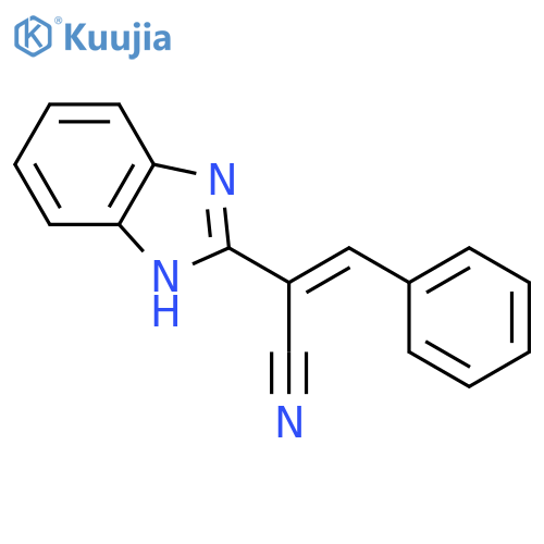 (2E)-2-(1H-benzimidazol-2-yl)-3-phenylprop-2-enenitrile structure