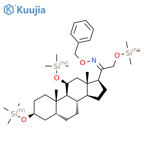 (E)-1-[(3S,5R,8S,9S,10S,11S,13S,14S,17S)-10,13-Dimethyl-3,11-bis(trimethylsilyloxy)-2,3,4,5,6,7,8,9,11,12,14,15,16,17-tetradecahydro-1H-cyclopenta[a]phenanthren-17-yl]-N-phenylmethoxy-2-trimethylsilyloxyethanimine structure