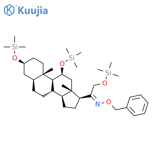 Pregnan-20-one, 3,11,21-tris[(trimethylsilyl)oxy]-, O-(phenylmethyl)ox ime, (3beta,5alpha,11beta)- structure