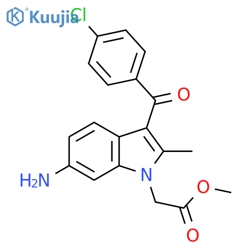 1H-Indole-1-acetic acid, 6-amino-3-(4-chlorobenzoyl)-2-methyl-, methylester structure
