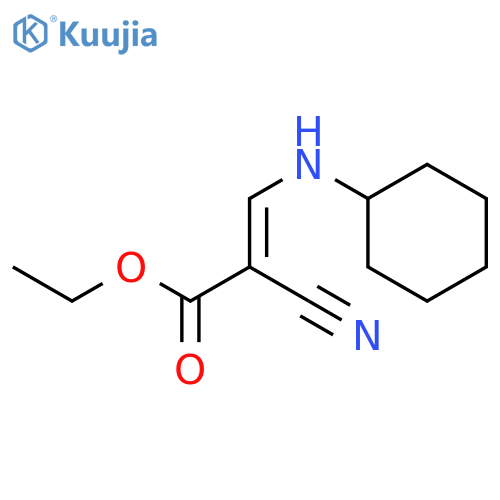 2-PROPENOIC ACID, 2-CYANO-3-(CYCLOHEXYLAMINO)-, ETHYL ESTER, (E)- structure