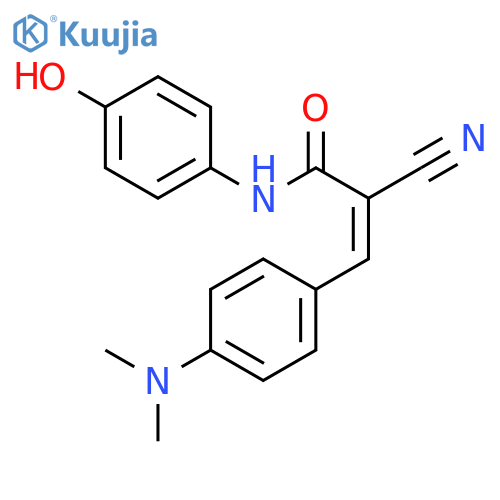 (2Z)-2-cyano-3-[4-(dimethylamino)phenyl]-N-(4-hydroxyphenyl)prop-2-enamide structure