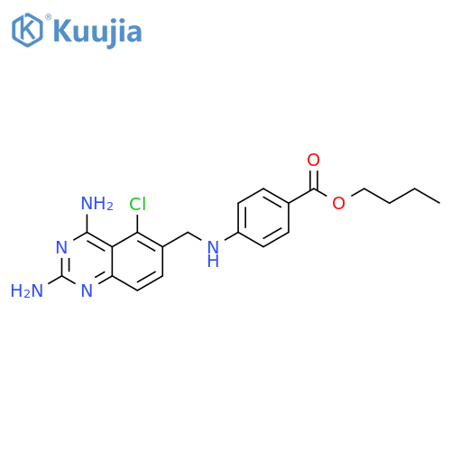 Benzoic acid, 4-[[(2,4-diamino-5-chloro-6-quinazolinyl)methyl]amino]-, butyl ester structure