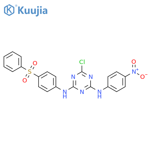 1,3,5-Triazine-2,4-diamine, 6-chloro-N2-(4-nitrophenyl)-N4-[4-(phenylsulfonyl)phenyl]- structure