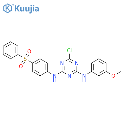 1,3,5-Triazine-2,4-diamine, 6-chloro-N2-(3-methoxyphenyl)-N4-[4-(phenylsulfonyl)phenyl]- structure