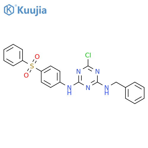 1,3,5-Triazine-2,4-diamine, 6-chloro-N2-(phenylmethyl)-N4-[4-(phenylsulfonyl)phenyl]- structure