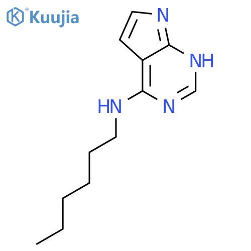 1H-Pyrrolo[2,3-d]pyrimidin-4-amine, N-hexyl- structure