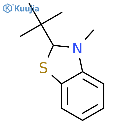 Benzothiazole, 2-(1,1-dimethylethyl)-2,3-dihydro-3-methyl- structure