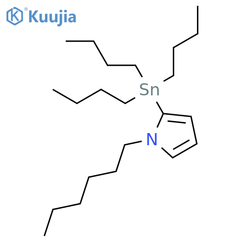1H-Pyrrole, 1-hexyl-2-(tributylstannyl)- structure