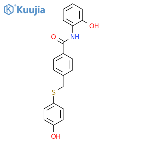 Benzamide, N-(2-hydroxyphenyl)-4-[[(4-hydroxyphenyl)thio]methyl]- structure