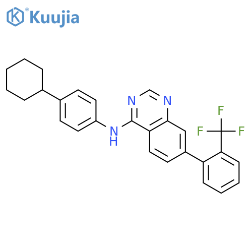 4-QUINAZOLINAMINE, N-(4-CYCLOHEXYLPHENYL)-7-[2-(TRIFLUOROMETHYL)PHENYL]- structure