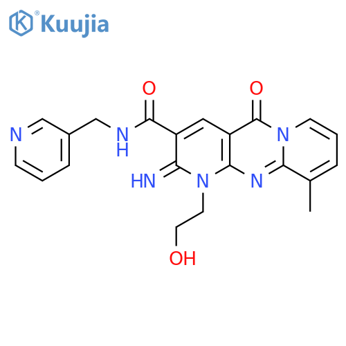7-(2-hydroxyethyl)-6-imino-11-methyl-2-oxo-N-(pyridin-3-yl)methyl-1,7,9-triazatricyclo8.4.0.0^{3,8}tetradeca-3(8),4,9,11,13-pentaene-5-carboxamide structure