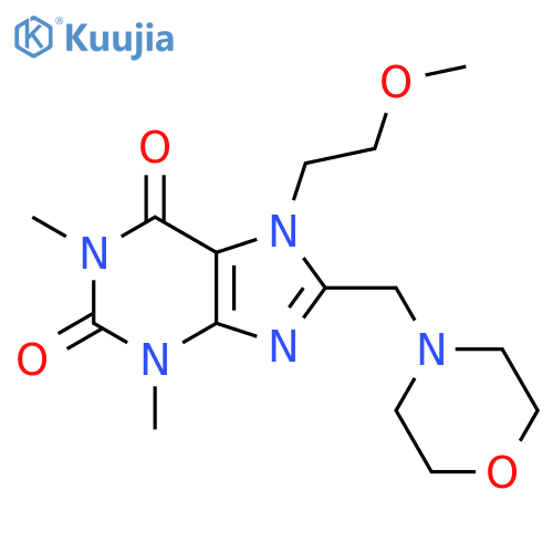 7-(2-methoxyethyl)-1,3-dimethyl-8-(morpholin-4-yl)methyl-2,3,6,7-tetrahydro-1H-purine-2,6-dione structure