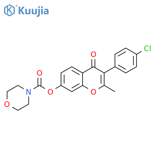 3-(4-chlorophenyl)-2-methyl-4-oxo-4H-chromen-7-yl morpholine-4-carboxylate structure