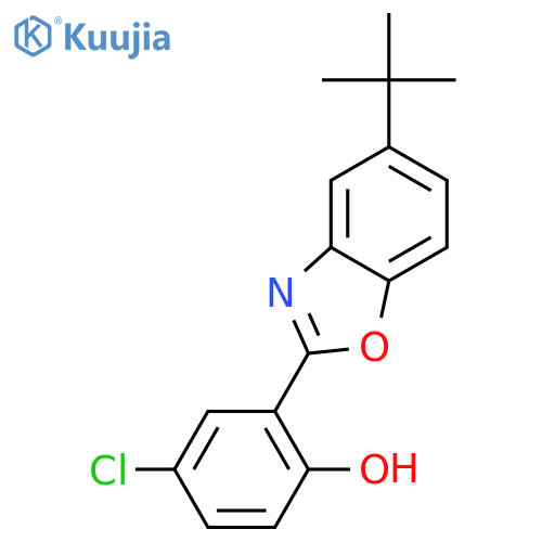 PHENOL, 4-CHLORO-2-[5-(1,1-DIMETHYLETHYL)-2-BENZOXAZOLYL]- structure