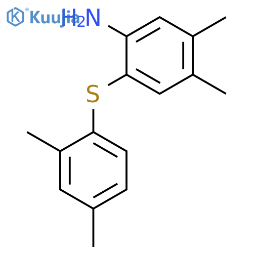 Benzenamine, 2-[(2,4-dimethylphenyl)thio]-4,5-dimethyl- structure