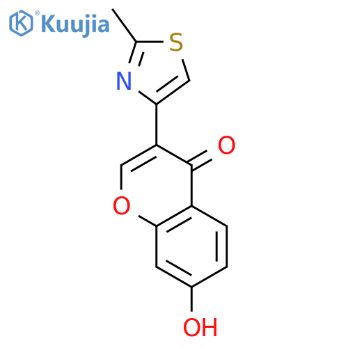 4H-1-Benzopyran-4-one, 7-hydroxy-3-(2-methyl-4-thiazolyl)- structure