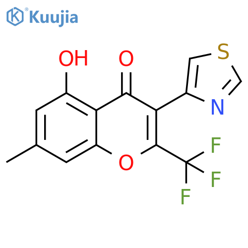4H-1-Benzopyran-4-one,5-hydroxy-7-methyl-3-(4-thiazolyl)-2-(trifluoromethyl)- structure
