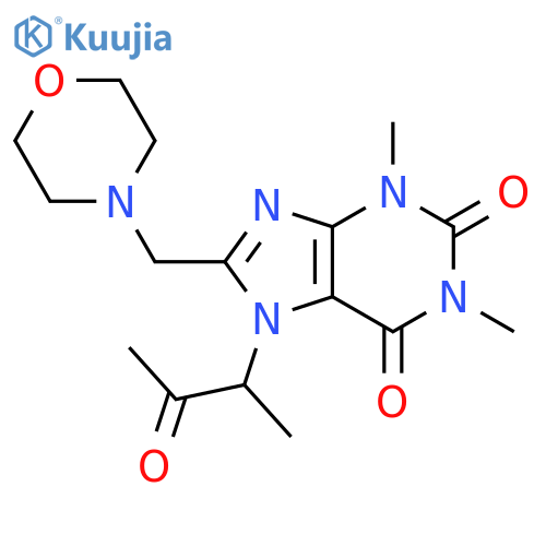 1,3-dimethyl-8-(morpholin-4-yl)methyl-7-(3-oxobutan-2-yl)-2,3,6,7-tetrahydro-1H-purine-2,6-dione structure