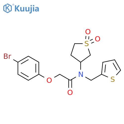 2-(4-bromophenoxy)-N-(1,1-dioxo-1lambda6-thiolan-3-yl)-N-(thiophen-2-yl)methylacetamide structure